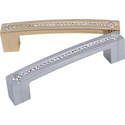 Fashion Deluxe Chrome Cabinet Crystal Furniture Handle Crystal Drawer Wardrobe Bathroom Cabinet Dresser Handle Home Decoration