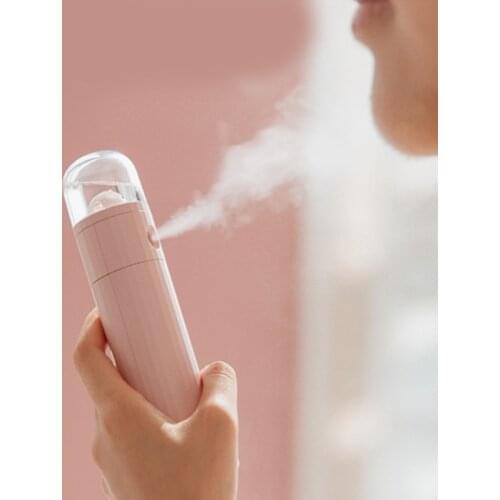 M2EE Cartoon Adjustable Handheld Fan Mini Spray Humidifier w/ Flashlight Backup Power Bank Super Quiet for Camp Travel