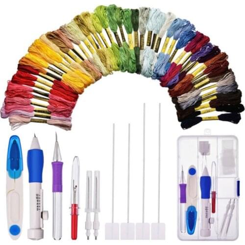 Magic DIY Hand Embroidery Pen Patch Knitting Sewing Tool Kit Punch Needle ALI88