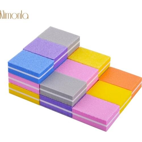 20Pcs/Lot Mini Sponge Sanding Block Nail File 100/180 Grit Sandpaper Mix Color Professional Nail Art Design Manicure Care Tools