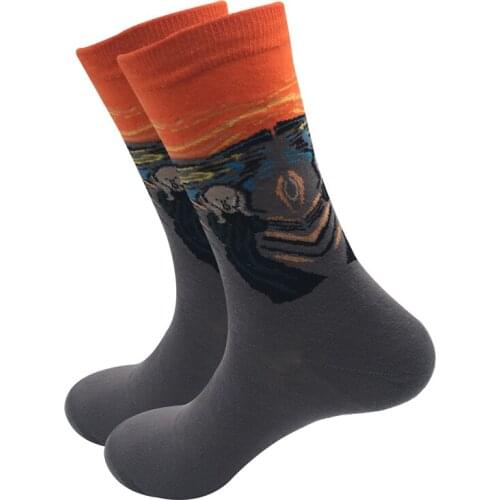 2020 Latest Fashion Casual Mens Socks New Size, Europe 38-47 Cotton Fun Socks Art Abstract Painting Series No Gift Box