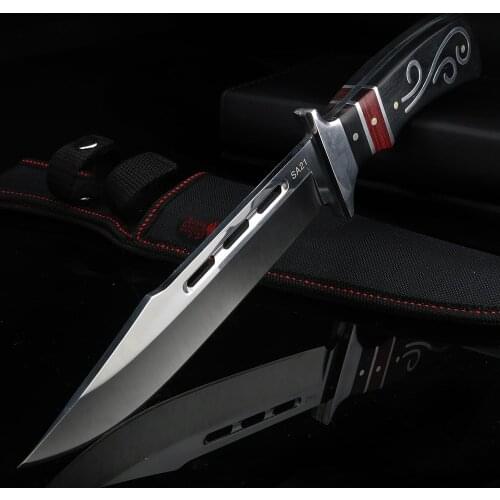Outdoor Hollow Straight Knife Wild Survival Knife High Quality Short Knife Camping EDC Tool Hunting Knife