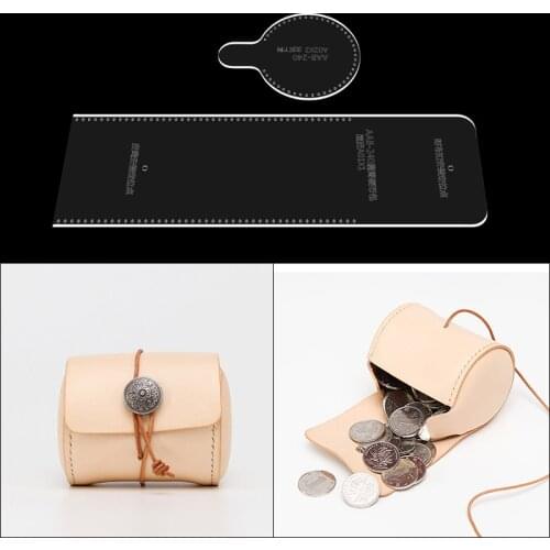DIY Lipstick Case Making Template Leather Change Pocket Acrylic Pattern Handmade Leather Bag Stencil Sewing Mould Tool Supplies