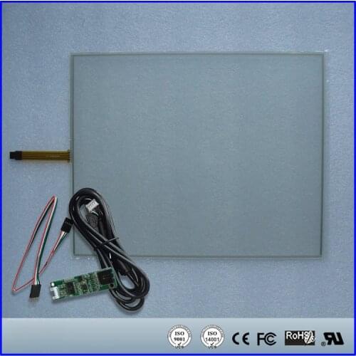 288mmx355mm Resistive Touch Screen Panel + 4 Wire USB Kit For 17"inch Monitor