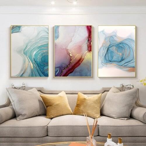 Contemporary Art Golden Abstract Painting Canvas Poster Print Nordic Creative Wall Picture Modern Hallway Home Room Decoration