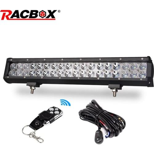 RACBOX 17" LED Work Light Bar 108W for Off Road Auto Car Truck Boat Spot Flood Combo 6000K White 17 18 Inch LED Bar Light Lamp