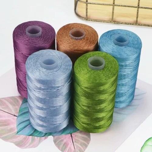 COOMAMUU New Summer Crochet Yarn 1.5mm Thin Ice Cotton Thread for Hand Knitting Bag Hat Shoes