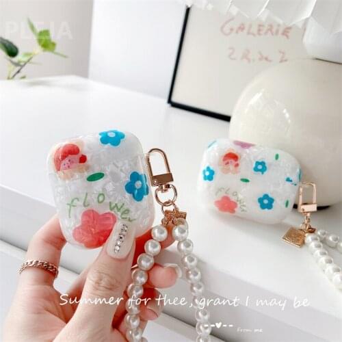 Cute Flower Conch Shell Texture Earphone Case For Apple AirPods 1 2 3 Pro Protection Cover For Air Pods Charging Box Cases Funda