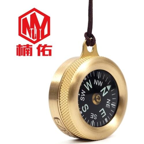 1PC Mini Brass Hiking Camping Compass Outdoor EDC Tool Emergency Compass Navigation Multi-Directional Geological Tool