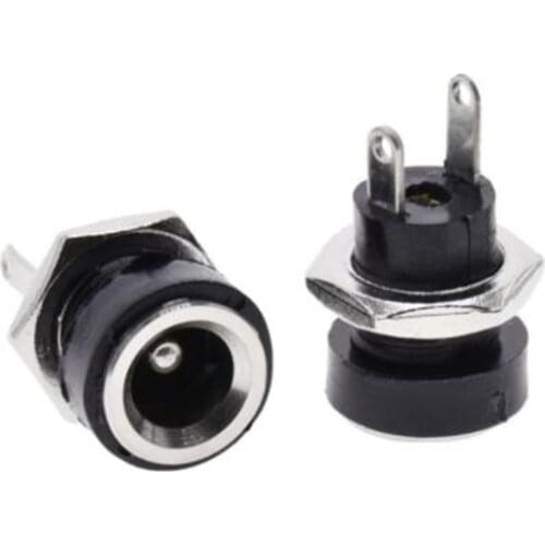 10PCS DC-022B 3A 12v for DC Power Supply Jack Socket Female Panel Mount Connector 5.5 mm x 2.1mm 5.5 mm x 2.5mm DC022B Connector