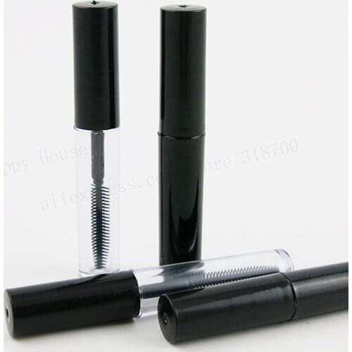 100 x 1.5ml Clear Mascara Growth Liquid Tube Bottle with Black Cap Make up Tube 1.5cc Small Black Empty Lipstick Eyeliner Tube