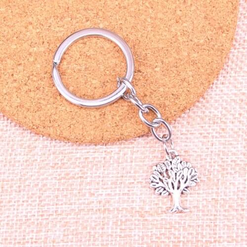 20pcs life tree Keychain 22*17mm Pendants Car Key Chain Ring Holder Keyring Souvenir Jewelry Gift
