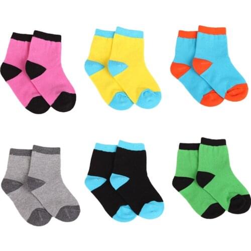 5 pairs / lot kids socks Spring&autumn Lovely stripe Candy pure color cotton boys socks with girls socks 1-9 year chidren socks