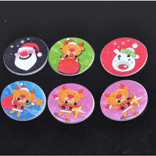 50pcs MIxed Christmas Series Oval Wooden buttons Botoes para costura Handmade Scrapbooking Crafts Accessories 22x25mm MT0858