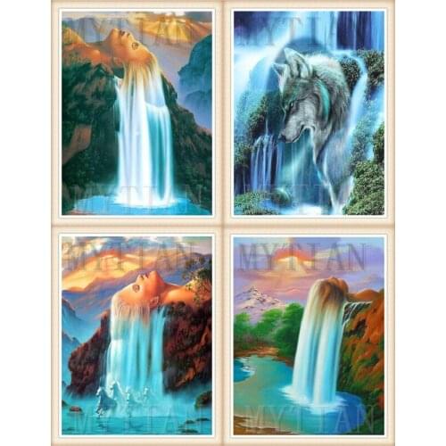 5D Diamond Painting abstract Waterfall Full Square /round Diamond Embroidery Natural Scenery Mosaic Cross Stitch Crafts Kit