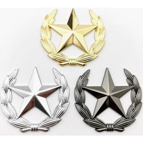 60mm 3D Metal Pentagram Star CPC Auto Trunk Window Emblem Badge Sticker Decal Car Accessories