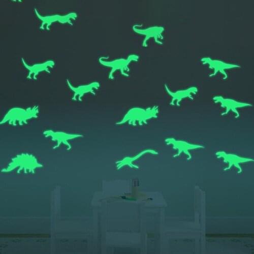 9Pcs/set Fluorescent Dinosaurs Stickers Baby Kids Toy Children Luminous Dinosaurs Sticker For Kids Kid Glow in the Dark Toys