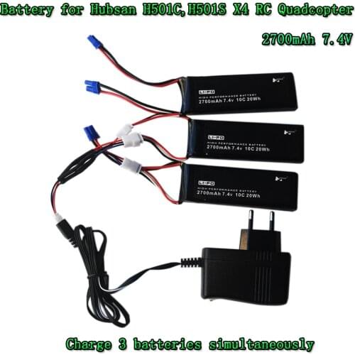 7.4V 2700mAh lipo10C 20WH battery for Hubsan H501C H501S X4 RC Quadcopter/Drone