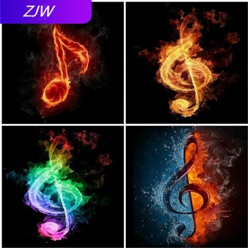 Diamond Embroidery Mosaic Diamond Painting Music Notes Landscape Cross Stitch Wall Decoration Home Art