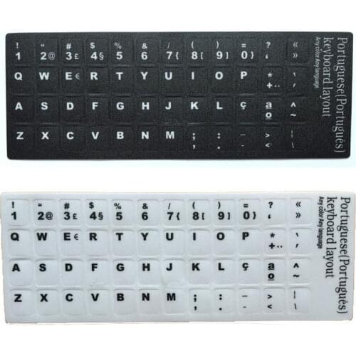 Banggood 1pcs Portugal Keyboard Stick Sticker Layout Durable Alphabet Black or White Letters for Universal Laptop Desktop