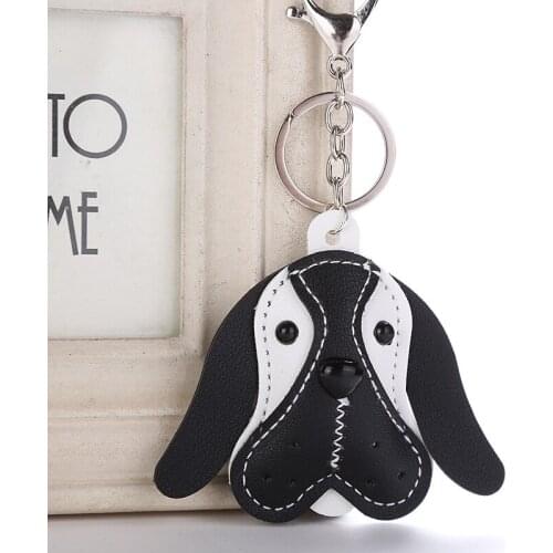 Dog Keychain Cute Key Chain Women Femme Bag Charm Leather Metal Key Ring Sleutelhanger Porte Clef Llaveros Mujer French Bulldog