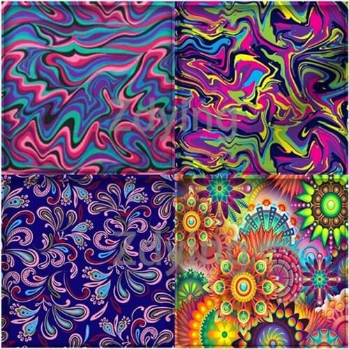 Zdying 10pcs New Abstract Texture Geometry Picture Square Shape Glass Cabochon Demo Flat Back Earring Brooch Jewelry Findings