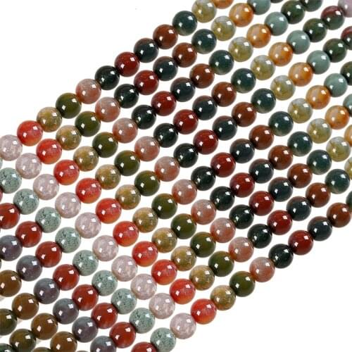 Natural Indian colored stone beads, DIY men and women accessories, semi-finished products scattered pieces beads wholesale
