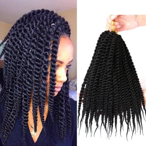 DAIRESS 12" Senegalese Twist Hair Crochet Braids 12Stands Synthetic Crochet Twist Braiding Hair Extensions