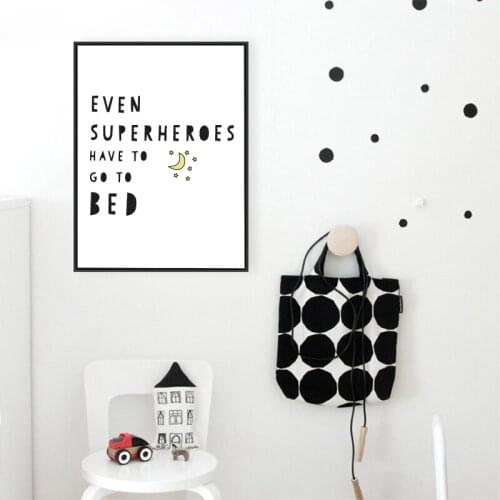 Nursery Wall Art Print Superhero Quotes Art Canvas Painting Kids Wall Picture Scandinavian Nordic Poster Boys Room Wall Decor