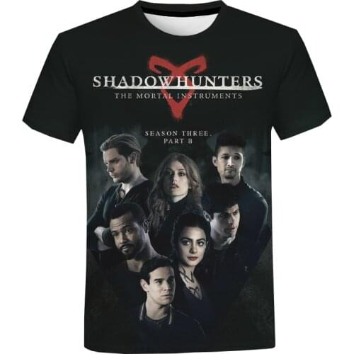 2021 Hot TV Series Shadowhunters 3D T Shirt Men Women Fashion Casual Short Sleeve Funny T-shirt Boys Girls Streetwear Tee Tops