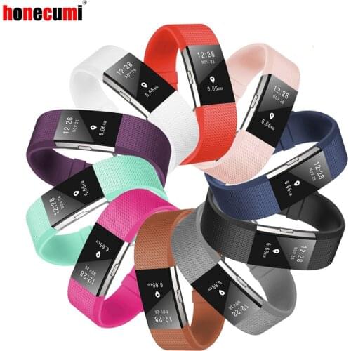 Honecumi For Fitbit Charge 2 Band Silicone Smart Wristband Strap Replacements 10 Colors Fitness Band Accessories For Fitbit