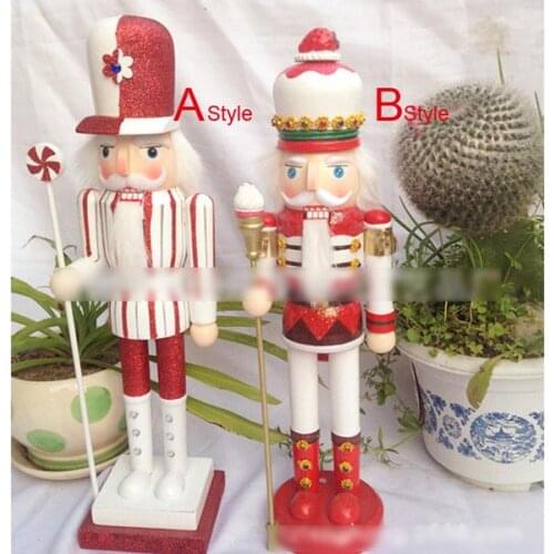 HT064 toy 38Cm cute candy style walnut nutcracker soldier puppet crafts birthday gift Christmas Decoration