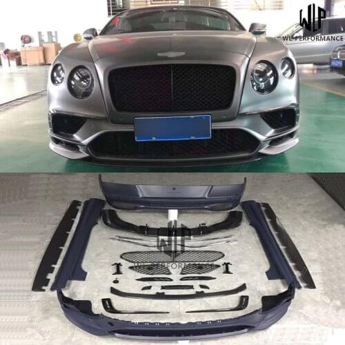 PP+CF Car body kit Front bumper lip Rear bumper lip Side skirts grille For Bentley Continental GT Supersport Car styling 14-18