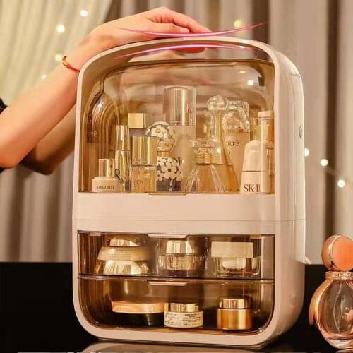 Cosmetic storage box portable drawer type jewelry storage box desktop dust-proof dressing table skin care storage box