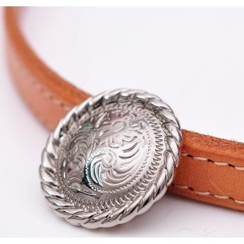 5X 24*24mm 1" Bling Sliver Western Craven Flower Cowboy Saddles Headstall Bridle Leathercraft Conchos