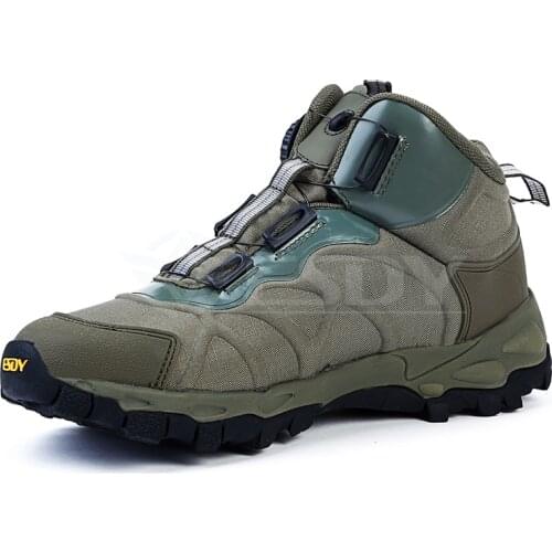 Men Outdoor Hiking Trekking Sports Tactical Military Boots Winter Leather Lace Up Combat Army Ankle Flat Safety Work Male Shoes