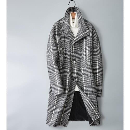 Best Quality Christmas The Gift Men Wool Long Coat Winter Windproof Overcoat Jacket Woolen Male trench coat#1952