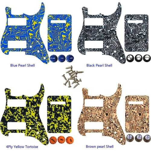 Great Quality Parts 2 P90 Strat Guitar Pickguard For US 11 Screw Holes Strat 2 P90S Humbucker & Back Plate & Control Knob