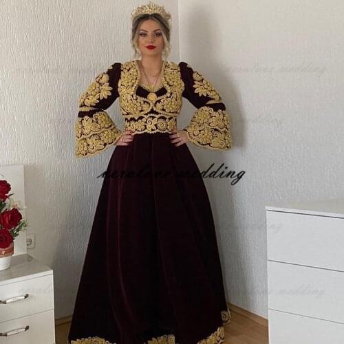 Vestidos Formales Traditional Kosovo Albanian Caftan Evening Dresses For Women Applique Prom Dress Robe De Soirée De Mariage