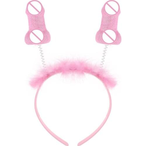 Funny Bride To Be Willy Penis Shape Fluffy Boppers Headband Adult Bachelorette Party Decor Hair Hoop Cute Joking Toy Photo Props