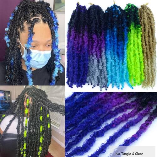Yinmei Baibian 14" Butterfly Locs Crochet Hair Distressed Butterfly Locs Crochet Braids Goddess Locs Pre-Twist Braids Hair