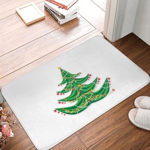 Christmas Tree Doormat Carpet Mat Rug Polyester Anti-slip Floor Decor Bath Bathroom Kitchen Balcony 40x60