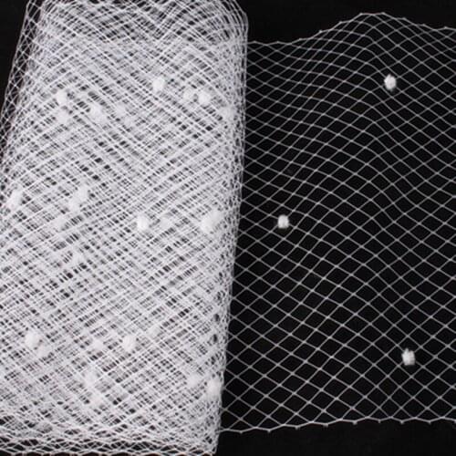 White 5 Yards Per Lot Birdcage Veil With Dot 45 CM Width Russian Veiling Netting Wedding Dot Veils Material DIY Hair Accessories