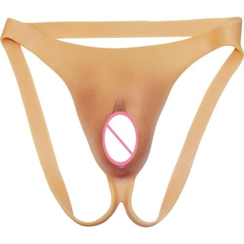 Silicone Thong Fake Viginal Panties Men Hiding Gaff Realistic Camel Toes for Transgender Crossdresser Cosplay 0.6lbs - Cyber