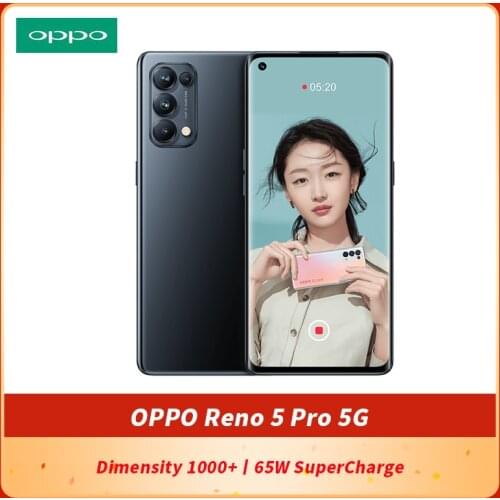 Original OPPO Reno 5 Pro 5G SmartPhone 6.55 inch Dimensity 1000+ Octa Core in screen 65W SuperCharge NFC MobilePhone WiFi 6