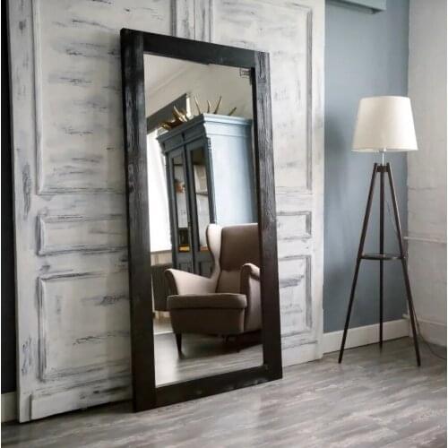 Vintage Floor / Wall Full-length Make-up Mirror Wooden Frame Mirror Stand Hollywood Makeup Mirror for Bedroom 175 cm х 73 cm