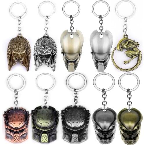 Movie Alien Vintage AVP Ornaments Alien Predator Keychains Classic accessories for Women men Jewelry Metal Keyrings-50