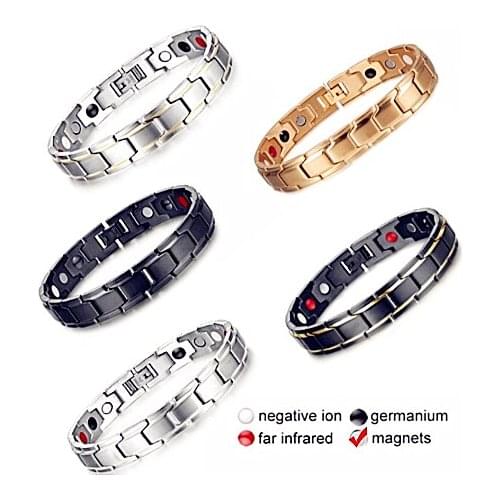 Twisted Healthy Magnetic Bracelet Power Therapy Women Men Magnetic Hematite Titanium Steel Bracelet Detachable