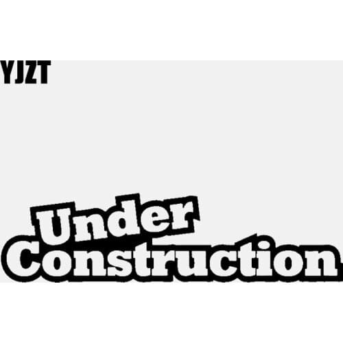 YJZT 13.8CM*3.6CM Under Construction Diesel Personality Car Sticker Vinyl Decal Black/Silver C3-1045