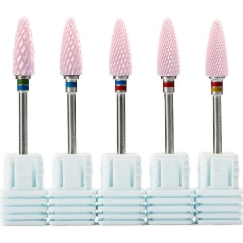 1pcs Pink Ceramic Nail Drill Bits Pedicure Manicure Cleaning Cuticle Milling Cutter Sander Nail File Accessory Tools